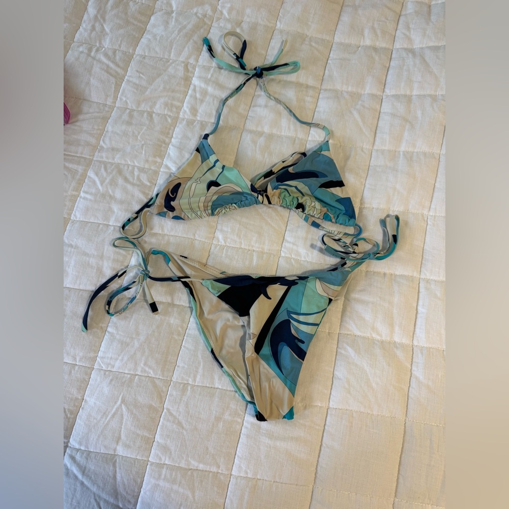 Pucci blue string bikini